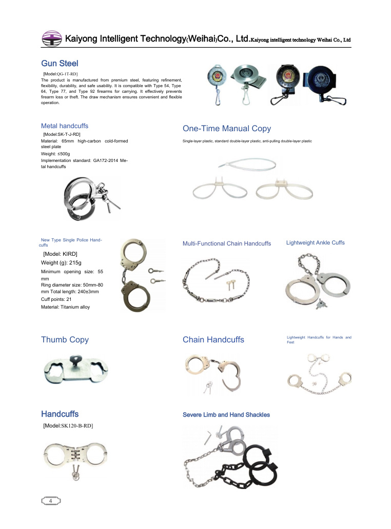 Handcuffs and shackles