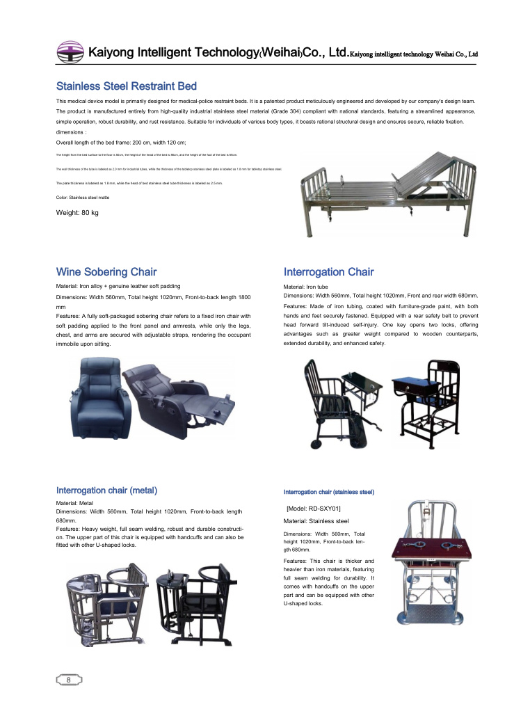 Interrogation furniture